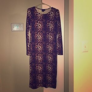 Leopard Print Long Sleeve Dress.